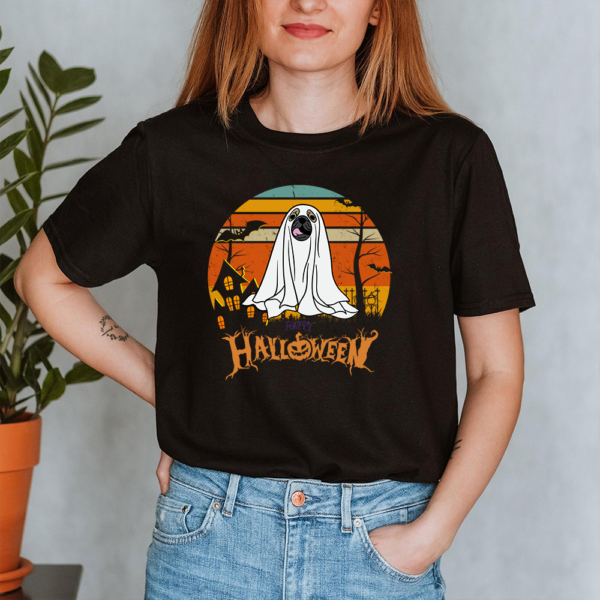 Spooky Dog Happy Halloween Lady Shirt