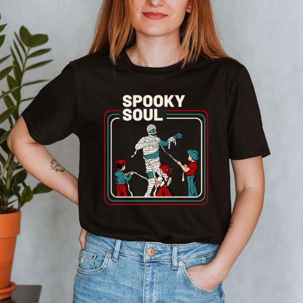 Spooky Soul Kids Tie Mummy Halloween Lady Shirt