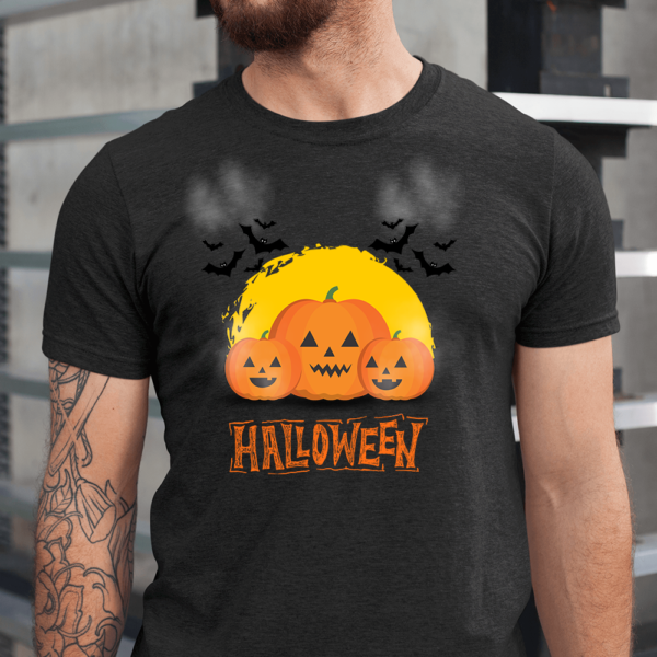 Bats Pumpkins Halloween Men Shirt