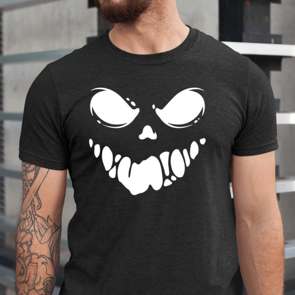 Black Spooky Scary Ghost Halloween Men Shirt