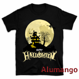 Castle Witch Bat Moon Happy Halloween Shirt