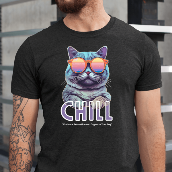 Cat Glass Chill Embrace Relaxation Organize Your Day Men Shirt