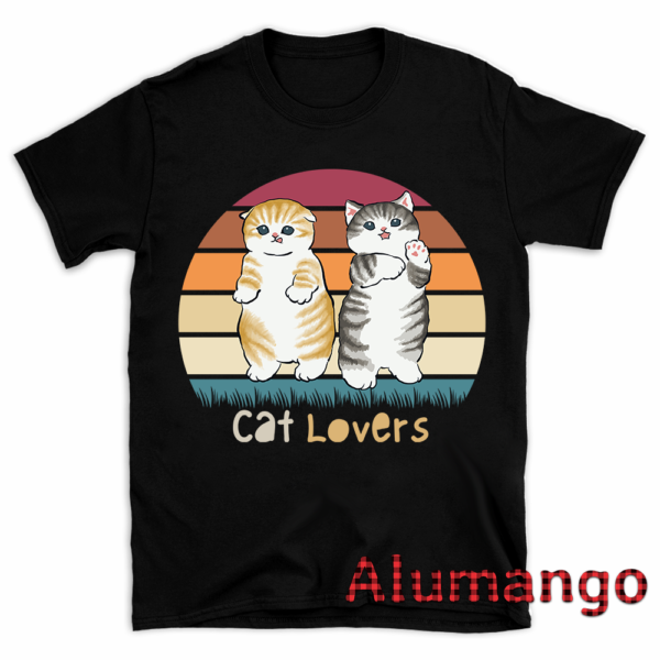 Cat Lovers Retro 2 Cats Shirt