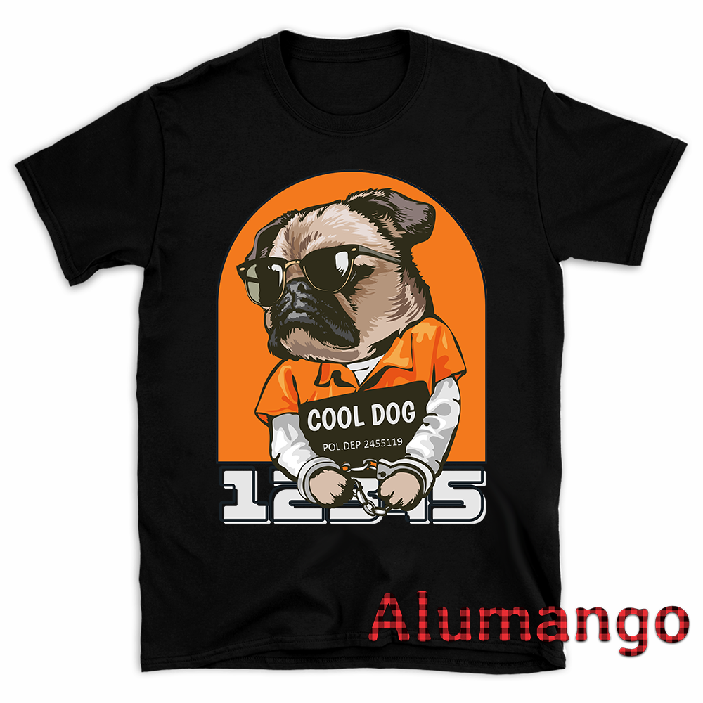 Cool Dog Glass Police Handcuffs Lock Prisoner Shirt