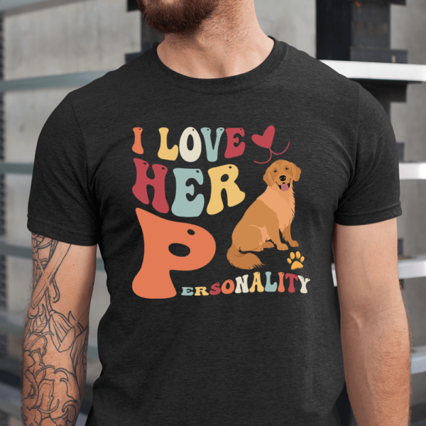 Dog I Love Her Personality Heart Paw Men Shirt