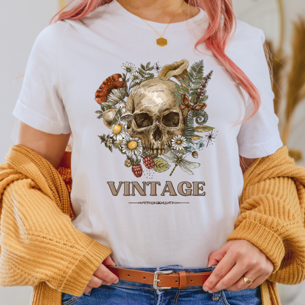 Floral Skull Flower Butterflies Vintage Halloween Lady Shirt