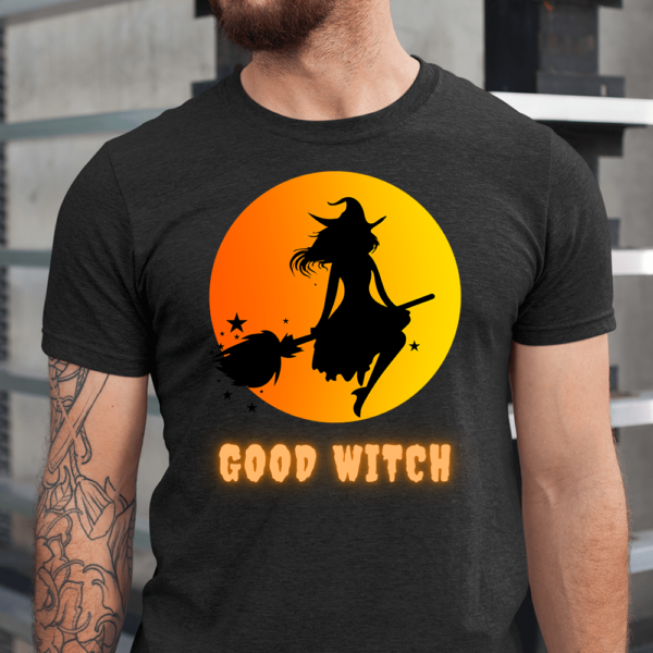 Good Witch Flying Moon Halloween Men Shirt