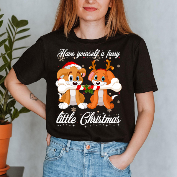 Have Yourself A Furry Little Christmas Dog Lady Shirt