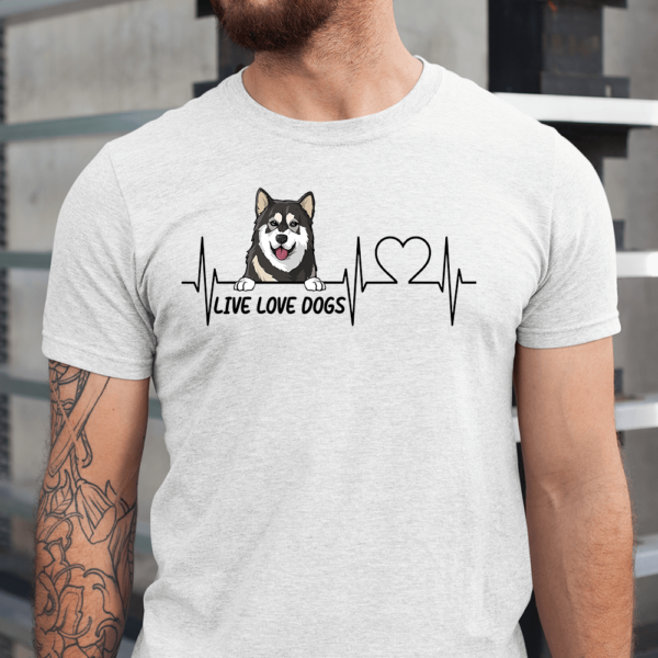 Heartbeat Live Love Dogs Heart Men Shirt