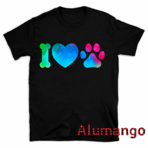 I Love Dog Heart Paw Colorful Shirt