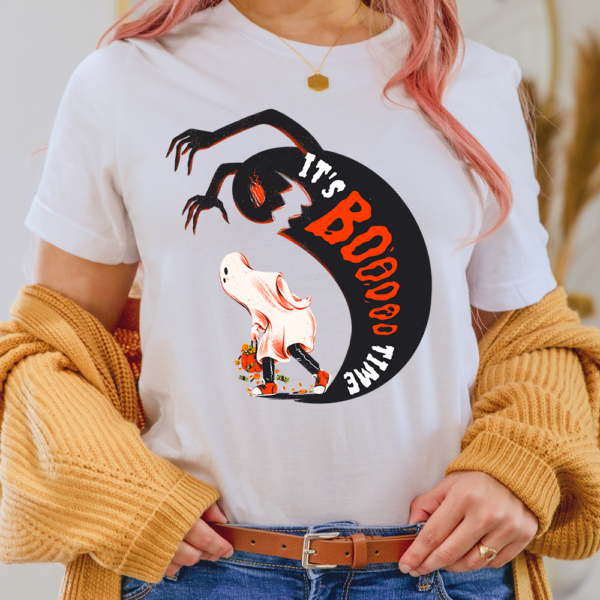 It's Boo Time Candy Ghost Haunted Halloween Lady Shirt