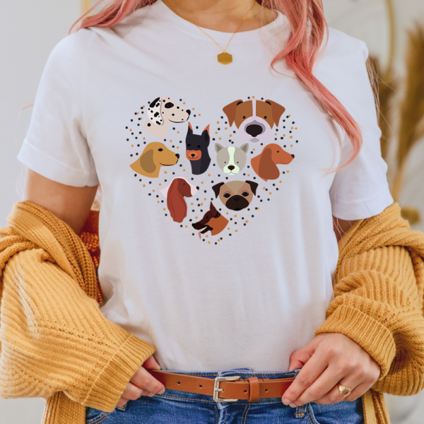 Love Dogs Heart Shape Lady Shirt