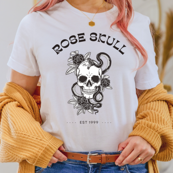 Minimalist Art Rose Skull Est 1999 Halloween Lady Shirt