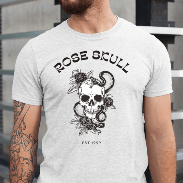 Minimalist Art Rose Skull Est 1999 Halloween Men Shirt