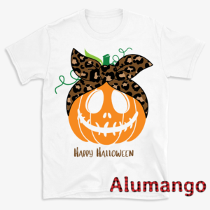 Orange And Brown Leopard Pumpkin Happy Halloween Shirt