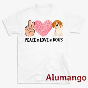 Peace Love Dogs Heart Paw Shirt