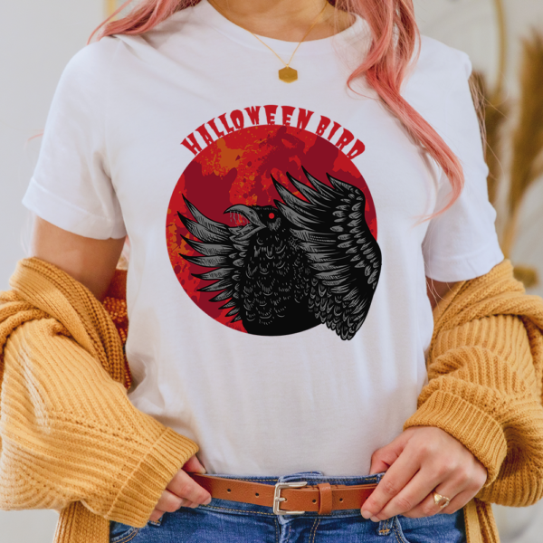 Red Moon Scary Eagle Halloween Bird Lady Shirt