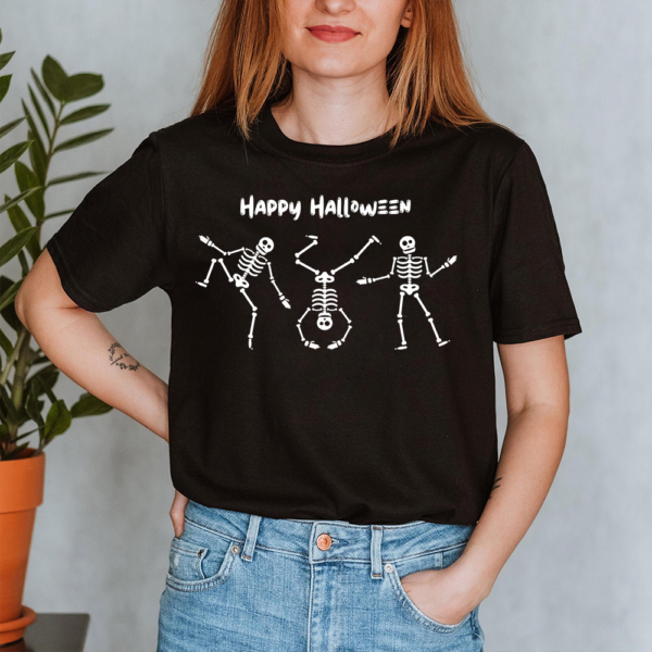 Skeletons Hiphop Dance Halloween Lady Shirt