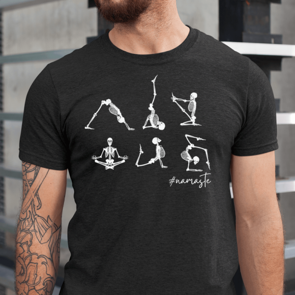 Skeletons Yoga Namaste Halloween Men Shirt