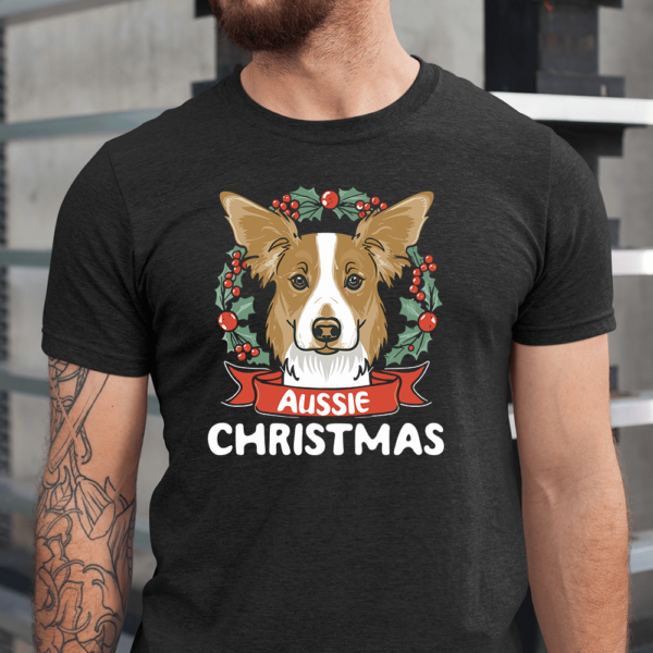 Aussie Christmas Dog Men Shirt