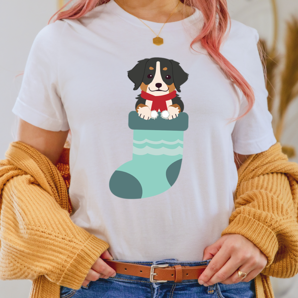 Bernese Mountain In Sock Christmas Dog Lady Shirt