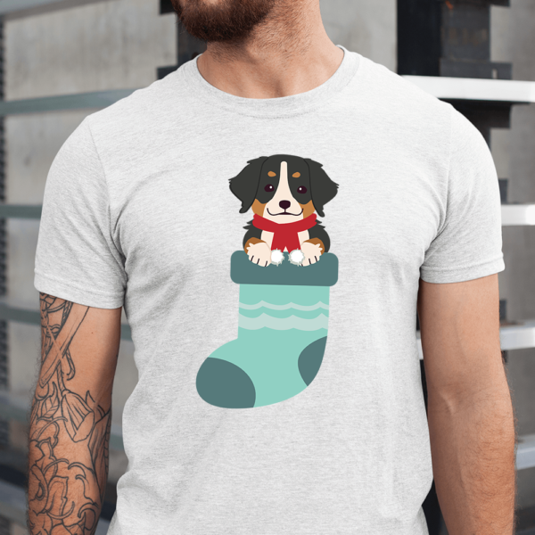 Bernese Mountain In Sock Christmas Dog Men Shirt