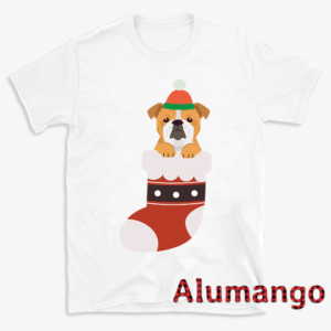 Bulldog In Christmas Sock Dog Shirt