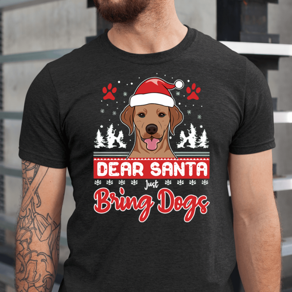 Dear Santa Just Bring Dogs Christmas Men Shirt