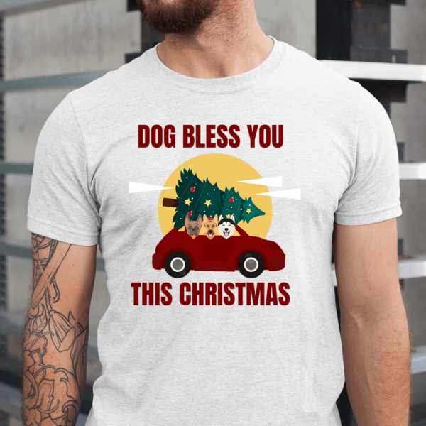 Dog Bless You This Christmas Driving Men Shirt