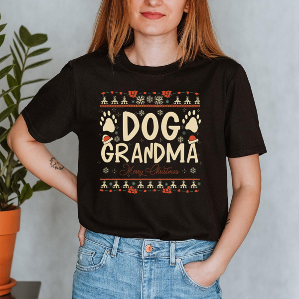 Dog Grandma Merry Christmas Lady Shirt