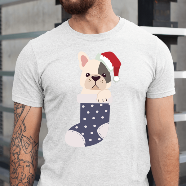 French Bulldog In Christmas Sock Dog Men Shirt