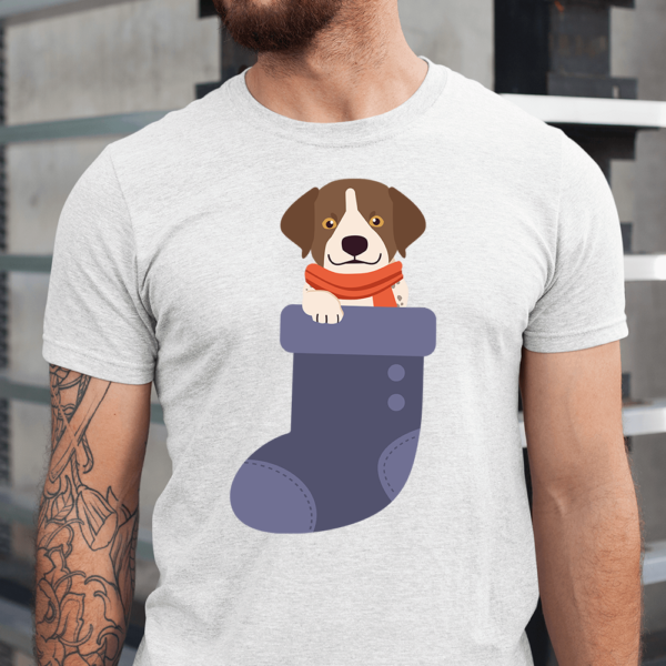German Shorthaired Pointer In Christmas Sock Dog Men Shirt