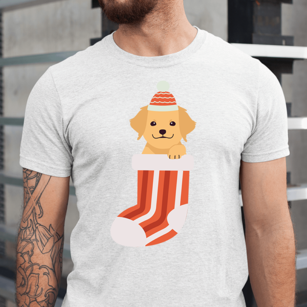 Golden Retriever In Christmas Sock Dog Men Shirt