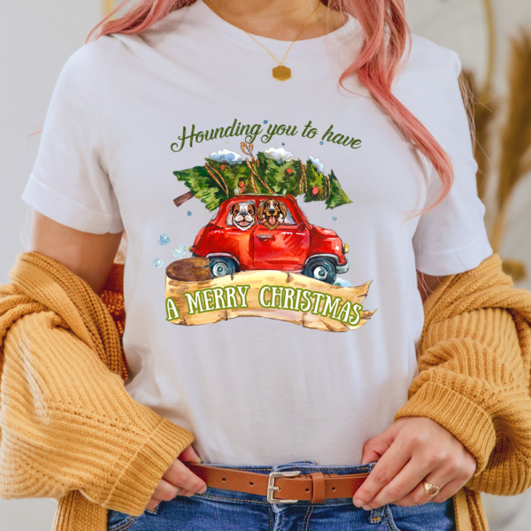 Hounding You To Have A Merry Christmas Dog Lady Shirt