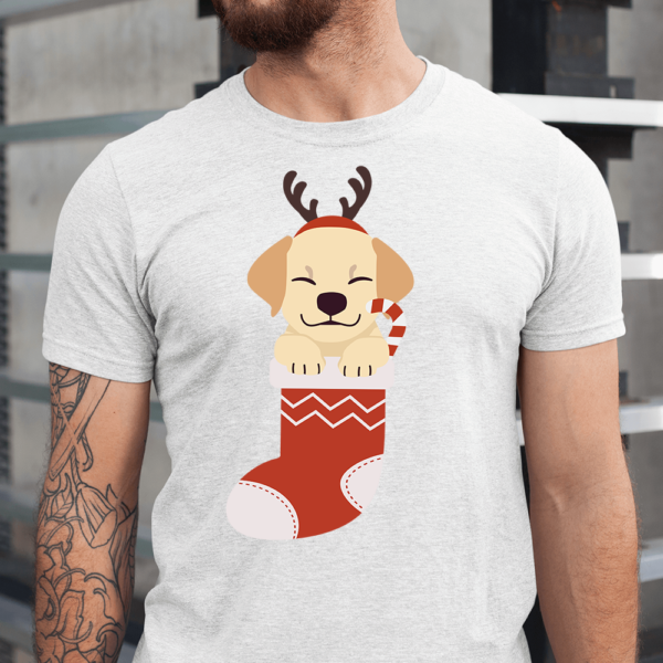 Labrador Retriever In Christmas Sock Dog Men Shirt