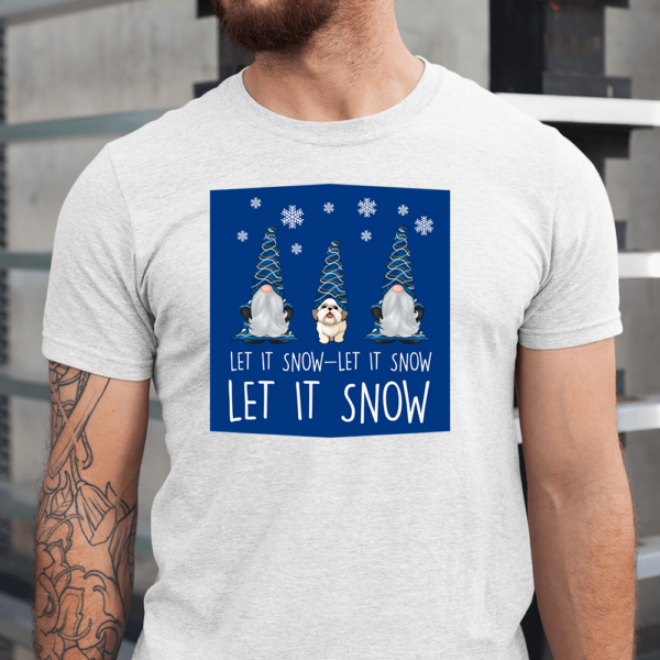 Let It Snow Gnomes Christmas Dog Men Shirt