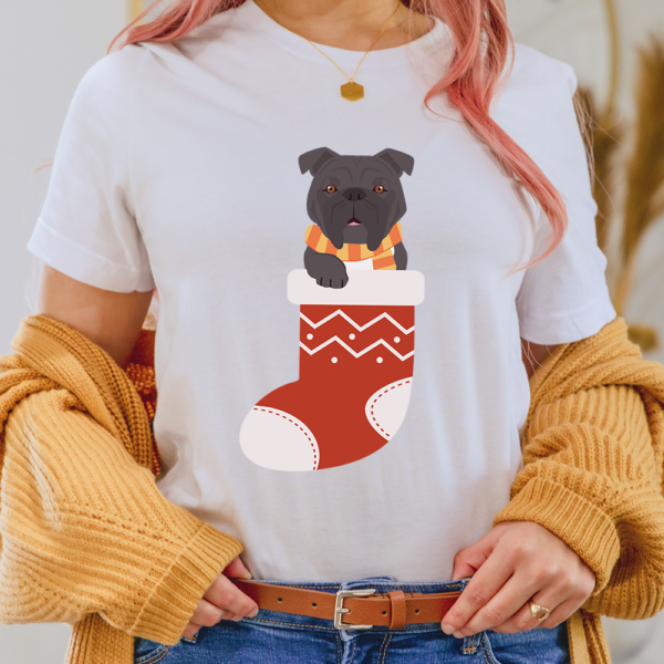 Rottweiler In Christmas Sock Dog Lady Shirt