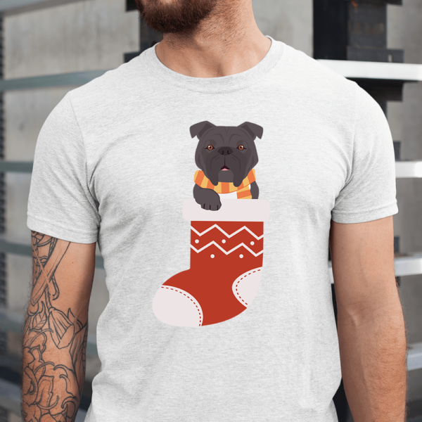 Rottweiler In Christmas Sock Dog Men Shirt