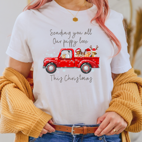 Sending You All Our Puppy Love This Christmas Dog Lady Shirt