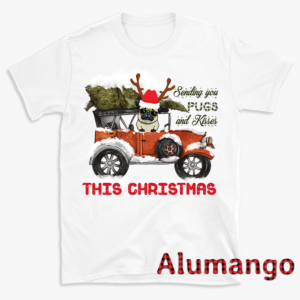 Sending You Pugs And Kisses This Christmas Minimalist Car Dog Shirt