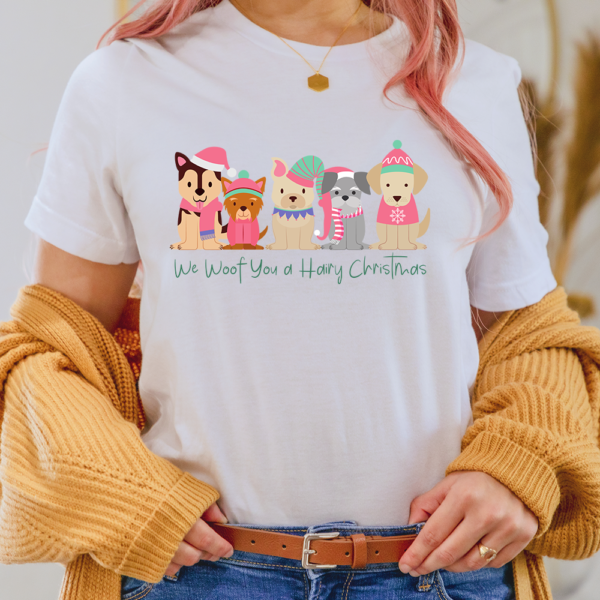 We Woof You a Hairy Christmas Dog Lady Shirt