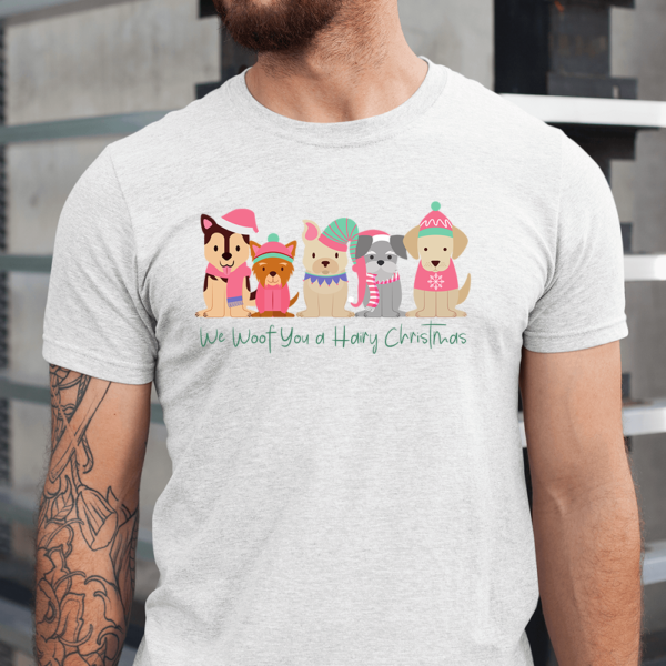 We Woof You a Hairy Christmas Dog Men Shirt