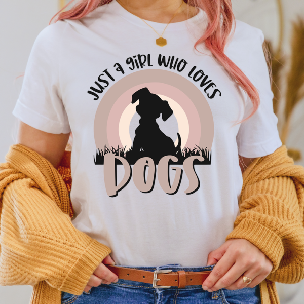 Just A Girl Who Loves Dogs Lady Shirt