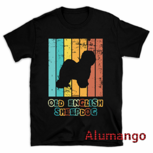 Old English Sheepdog Vintage Retro Sunset Dog Shirt