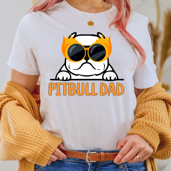 Pitbull Dad Wear Fire Glass Dog Lady Shirt