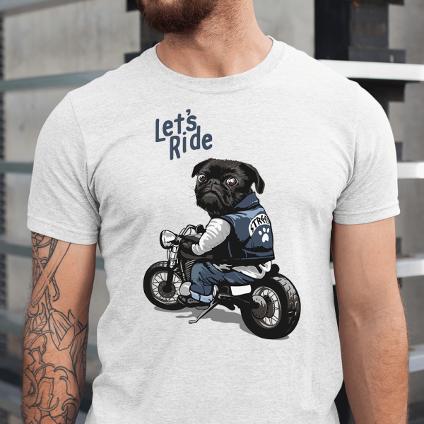 Let's Ride Pug Motor Street Dog Lover Men Shirt