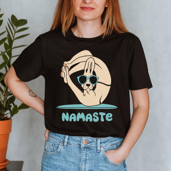 Namaste Yoga Dog Lady Shirt