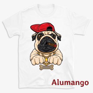 Pug Cigarette Diamond Necklace Dog Shirt