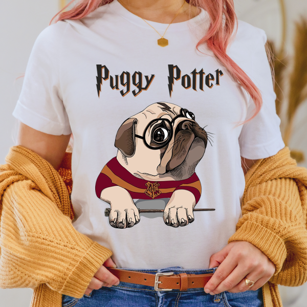 Puggy Potter Dog Lover Lady Shirt