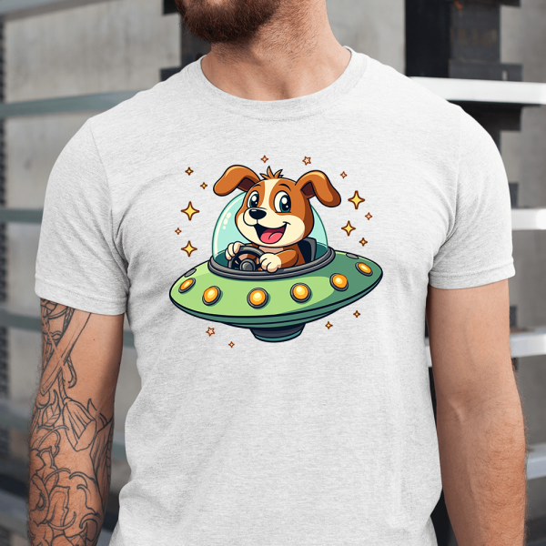 Alien UFO Funny Dog Lover Men Shirt